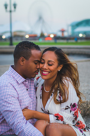 chicago engagement photographer olive park sunset